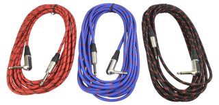 Guitar Lead 6M Braided Straight to Right Angle 1/4